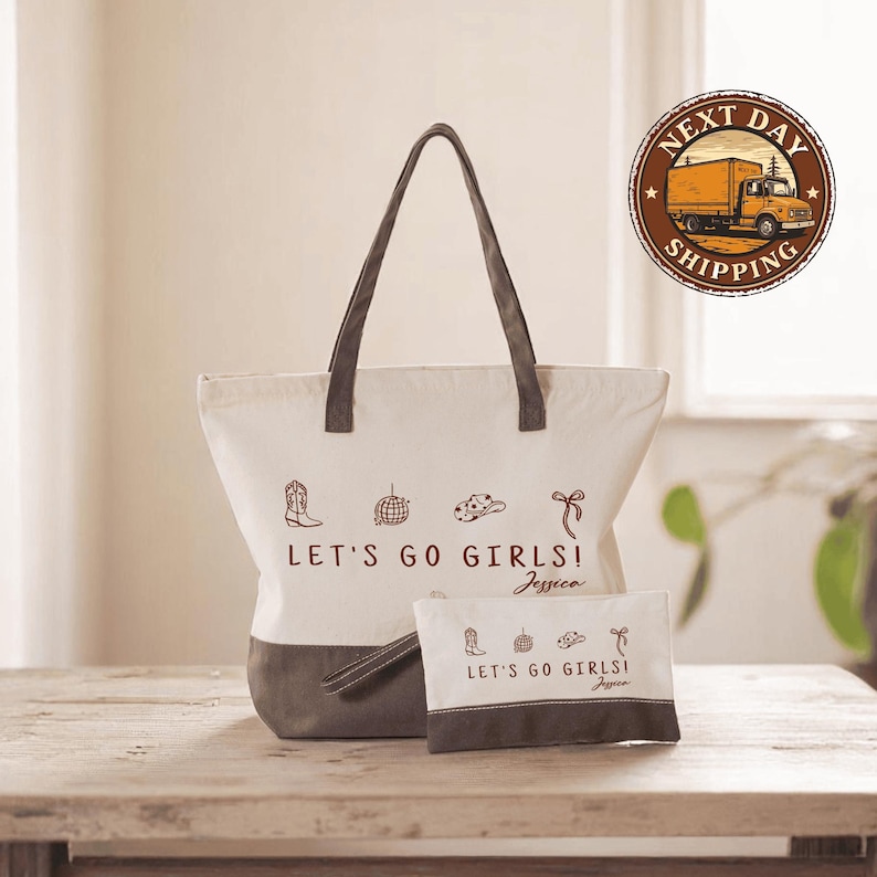 a tote bag sitting on top of a wooden table