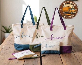 Custom Name Tote Bag, Personalized Name Tote Bag, Canvas Tote Bag, Customized Name Tote, Monogrammed Tote Bag, Custom Name Bag Gift
