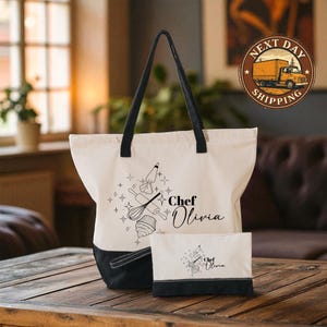 Personalized Chef Tote, Culinary Arts Gift, Recipe Carrier, Gourmet Chef Present, Kitchen Supplies Bag, Cook Graduation Jute