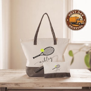 Custom Tennis Tote Bag, Personalized Tennis Bag, Tennis Gear Organizer, Gift for Tennis Lovers, Tennis Stuff Bag