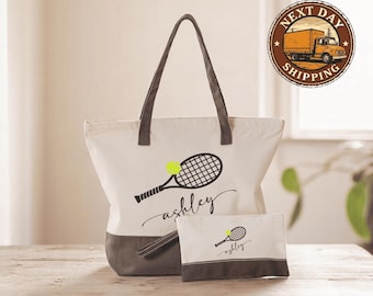 Personalized Tennis Canvas Tote Bag, Tennis Lover Gift Tote, Sports Enthusiast Tote, Court Day Essentials Bag, Custom Sports Tote