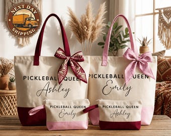 Custom Pickleball Queen Canvas Tote Bag, Pickleball Player Tote, Sports Game Day Bag, Court Essentials Tote, Pickleball Lover Gift Tote