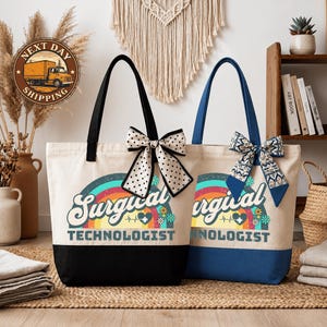 Surgical Technologist Canvas Tote Bag, Scrub Work Tote, OR Essentials Bag, Medical Tech Gift Tote, Healthcare Professional Tote
