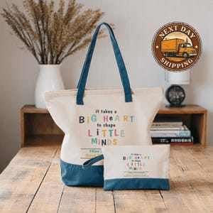 Tiny Human Tamer Tote Bag, Custom Teacher Tote Bag, Teacher Appreciation Gift, Preschool Teacher Gift, Personalized Teacher Tote