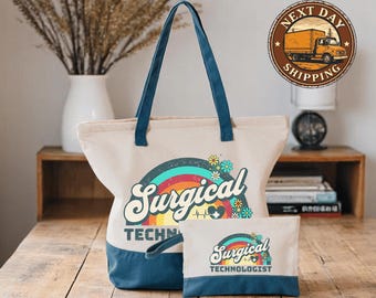 Surgical Technologist Canvas Tote Bag, Scrub Work Tote, OR Essentials Bag, Medical Tech Gift Tote, Healthcare Professional Tote