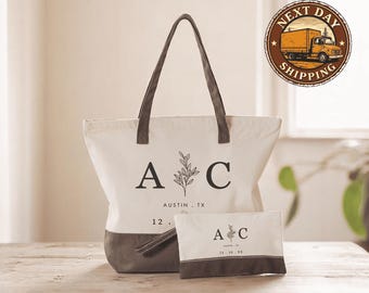 Custom Wedding Tote Bags, Anniversary Wedding Bridesmaid Gifts, Personalized Wedding Totes, Bride Groom Gift, Beach Wedding Gifts