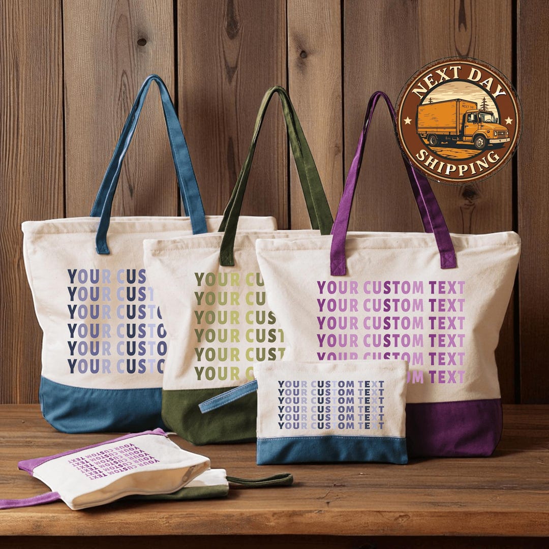 Your Text Tote Bag, Add Your Name, Quote or Design, Custom Gift Bag ...