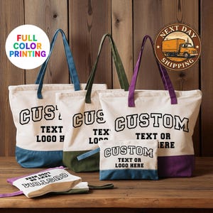 Personalized Logo Tote Bag: Custom Text, Photo Design, Custom Bulk Orders, Add Your Logo, Your Design Here