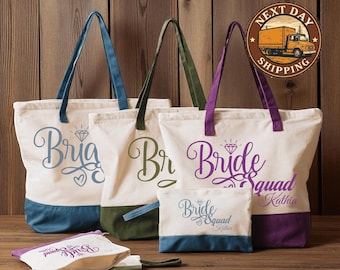 Bridesmaid Squad Tote Bag, Bachelorette Party Gift for Bridal Team, Fun Wedding Favor, Hen Party Bag, Bride Tribe Tote