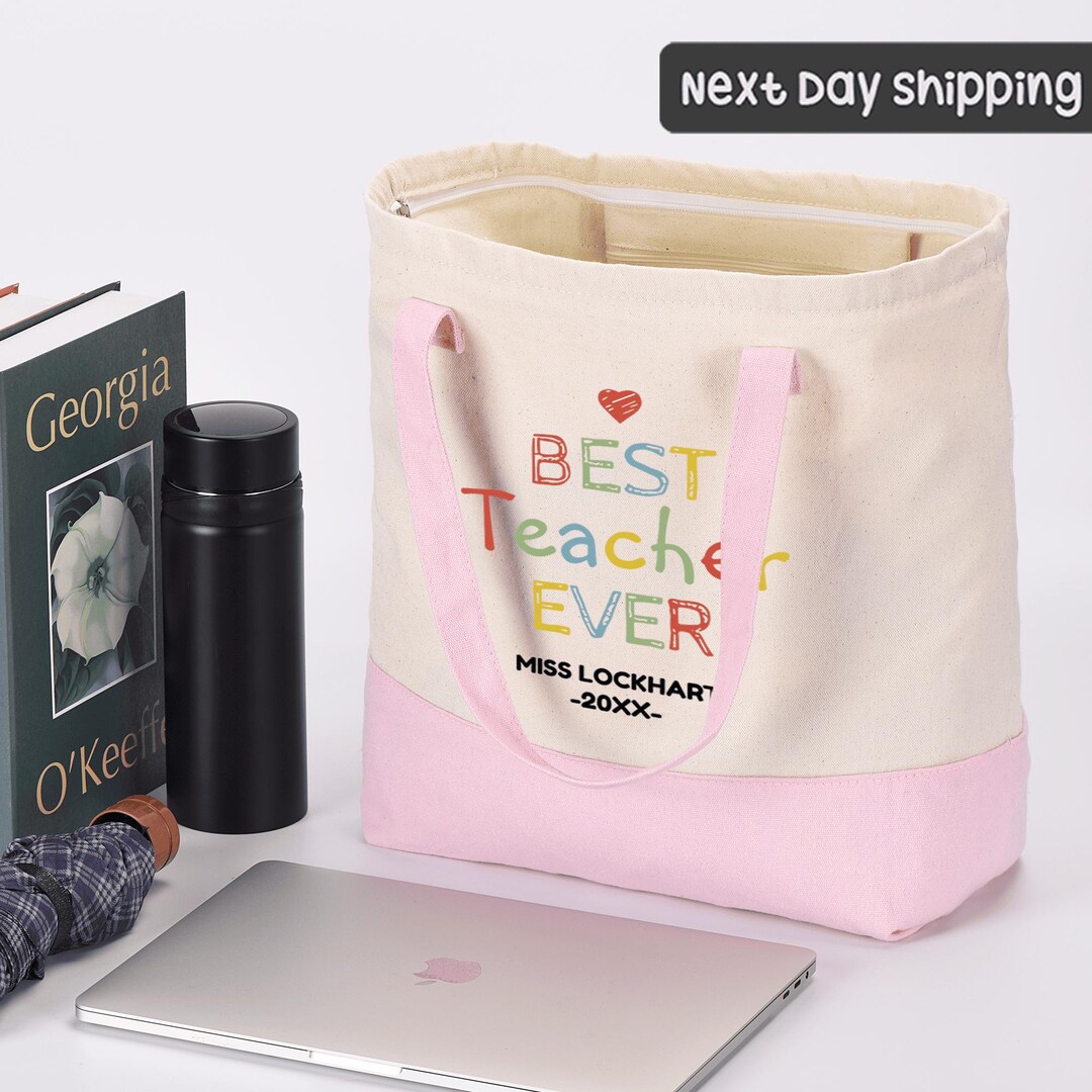 Best Teacher Ever Tote Bag, Teacher Appreciation Gift, Gift for Teacher ...