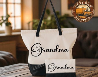 Custom Gigi Mama Grandma Tote Bag, Personalized Grandma Gift, Personalized Mother Bag, Gift for Nana, Everyday Canvas Tote