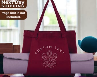 Personalized Buddha Yoga Mat Tote Bag: Organic Canvas Pilates Bag