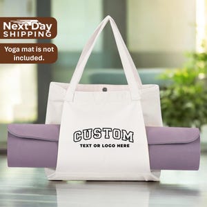 Custom Yoga Mat Holder Bag with Personalized Logo or Text, Durable Canvas Tote for Fitness, Travel, and Yoga Lovers Accessories