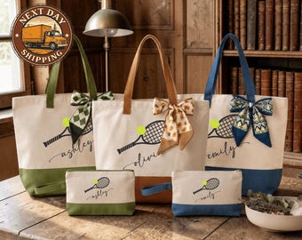 Personalized Tennis Canvas Tote Bag, Tennis Lover Gift Tote, Sports Enthusiast Tote, Court Day Essentials Bag, Custom Sports Tote