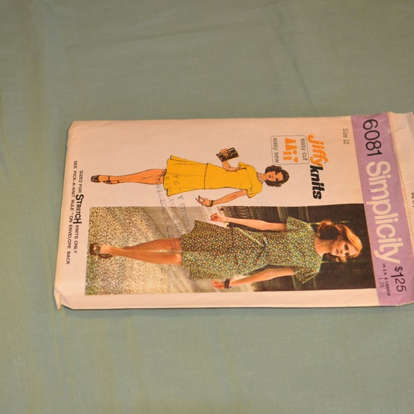 Simplicity Sewing Pattern used from 1970's  Size 12   6081#