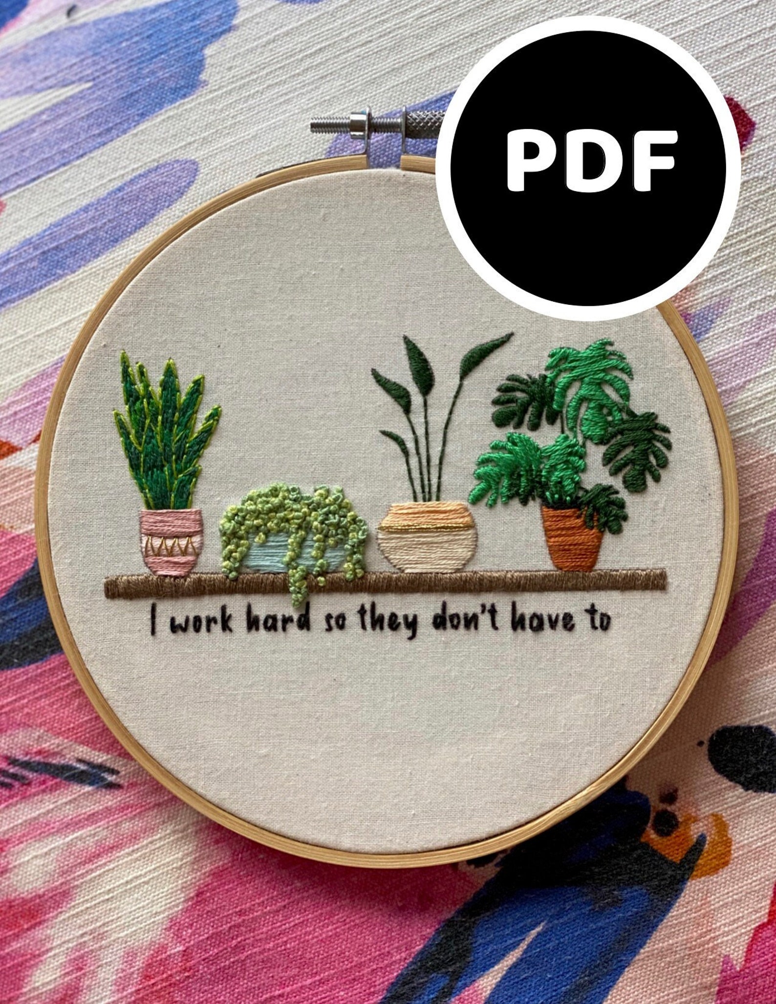 Plant Embroidery Pattern for Beginners PDF Download Etsy