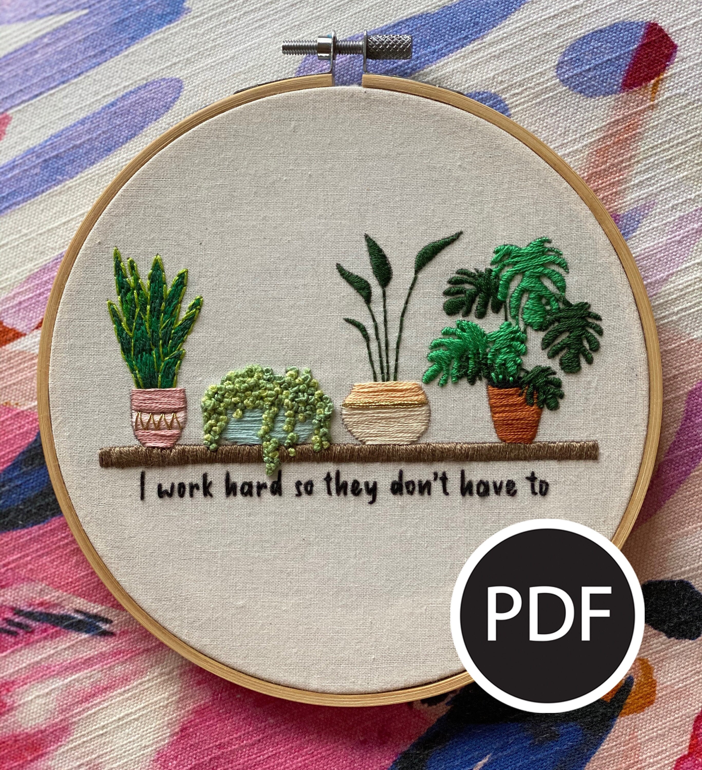 Plant Embroidery Pattern for Beginners - PDF Download - Etsy