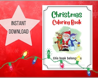 Christmas Coloring Book Download | Printable Coloring Book for Kids | Holiday Coloring Book for Kids | PDF Download