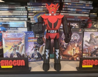 Guerreiros Shogun - Dragão (Preto e Vermelho) com Machado Preto e Atirador de Estrelas