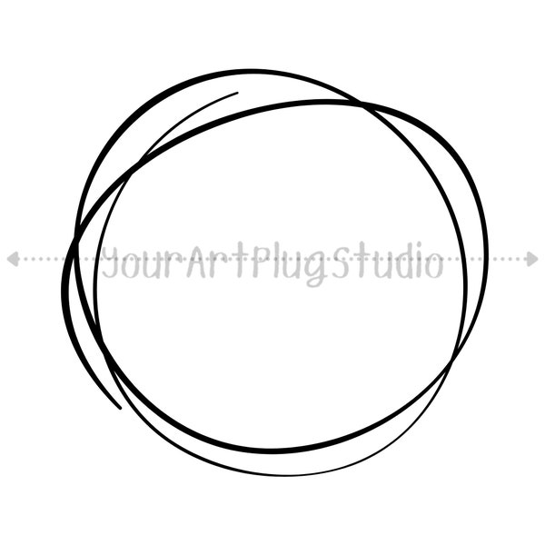 Garabato Círculo Anillo Marco SVG, PNG, JPG