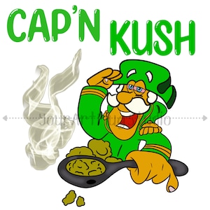 Cap&#39;N Kush | Hand Drawn Graphic | PNG, JPG, SVG