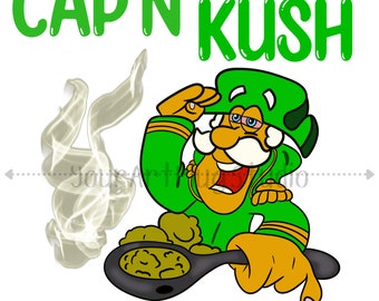 Cap&#39;N Kush | Hand Drawn Graphic | PNG, JPG, SVG