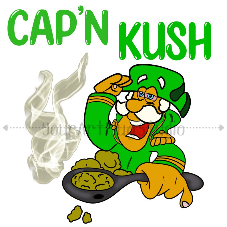 Cap'n Kush Hand Drawn Graphic PNG, JPG, SVG Etsy