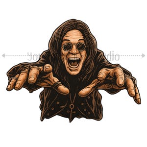 Download digitale di Ozzy / Rock Legend SVG PNG JPG / Heavy Metal Clipart / File di taglio Cricut Classic Rock per magliette e artigianato