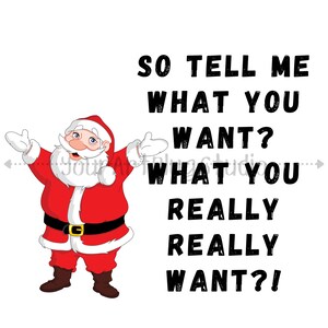 Tell Me What You Want |  SVG, PNG, JPG | Graphic | Spice Girls Santa