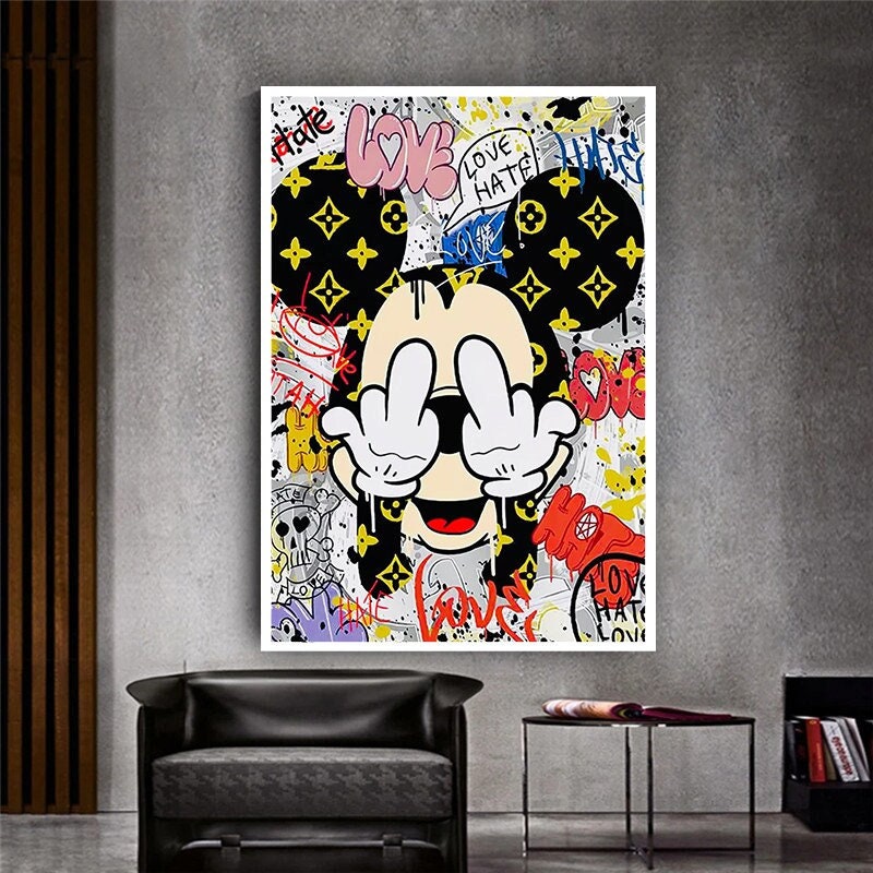 Louis Vuitton, Superme Disney Inspired printable graphic art Mickey Mo