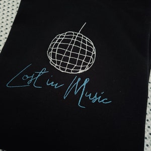 Embroidered DIsco Ball Sweatshirt, Sweatshirt, Disco, Lost in Music, Party,  Women&#39;s, Unisex, Crew Neck, Present,