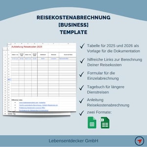 Travel Expense Report Template 2025 + 2026 [Business] | Excel + Google Sheets Spreadsheet image 1