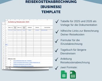 Travel Expense Report Template 2025 + 2026 [Business] | Excel + Google Sheets Spreadsheet