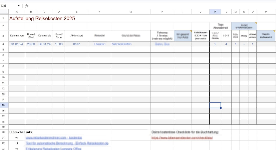  Vorlage Reisekostenabrechnung 2024 2025 Business Tabelle Excel Google Bildidee 