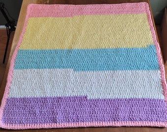 Pastel Sparkly Bernat Baby Blanket