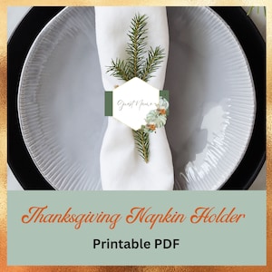 Hochzeit im Herbst, Hochzeit im Herbst, Thanksgiving, Halloween, Digital Download, Serviettenhalter Ringe Canva Vorlage