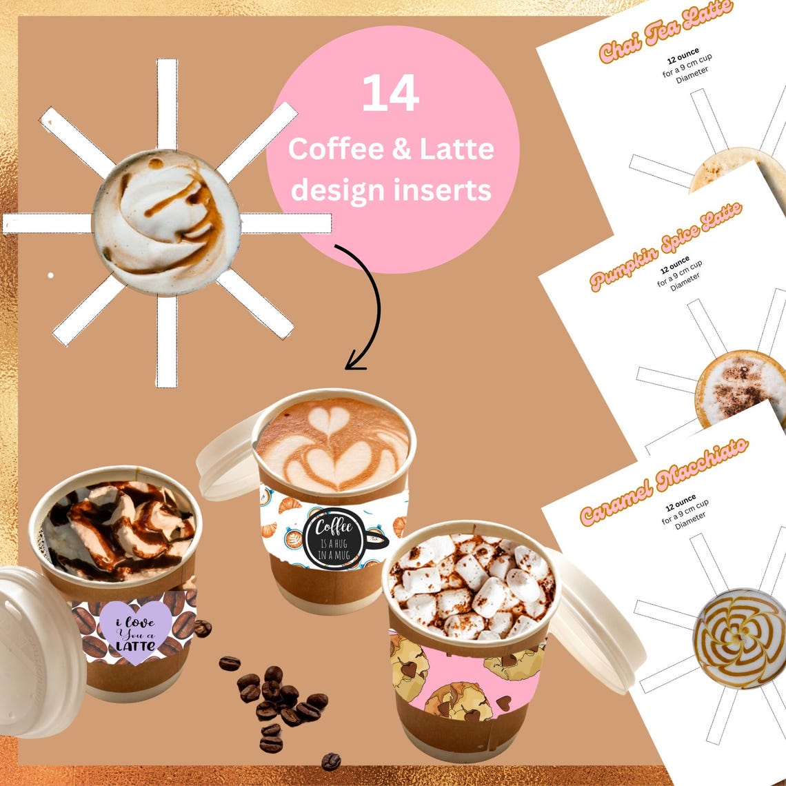 Printable Coffee Shop Kit: Pretend Play Drink Inserts (digital Download ...