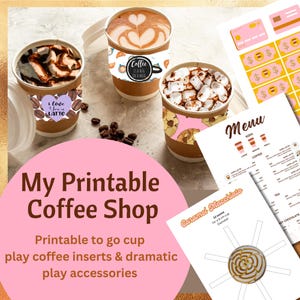 Printable Coffee Shop Kit: Pretend Play Drink Inserts (digital Download ...