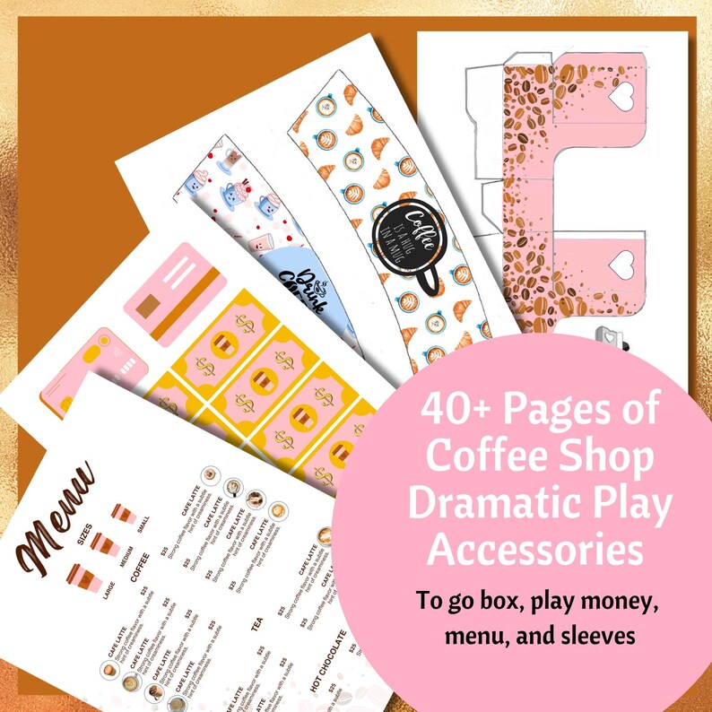Printable Coffee Shop Kit: Pretend Play Drink Inserts (digital Download ...