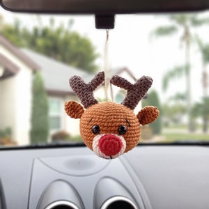 Christmas crochet Christmas tree car accessories, amigurumi car hanging,  Glow in dark Christmas tree for Interior car accessories crochet