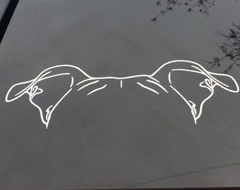 Dog Ear Outline Decal, Car Decal, Pitbull Dog Decal, Gifts for Her, Dog Mom, Car Stickers