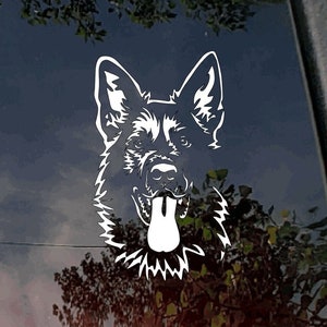 Calcomanía de vinilo personalizada para coche de pastor alemán.