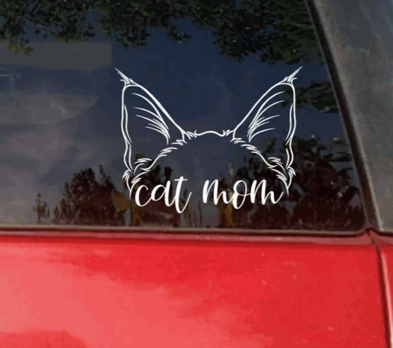 Maine Coon Cat Decal Cat Stickers Cat Mom Cat Ear Decal Etsy