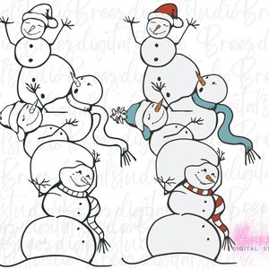 Winter Snowmen stack svg, snowmen vector, let it snow svg, snowman clipart, winter snow svg, snowman face svg