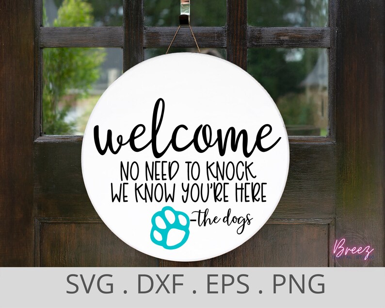 Dog Svg, Door Hanger Svg for Cricut, No Need to Knock