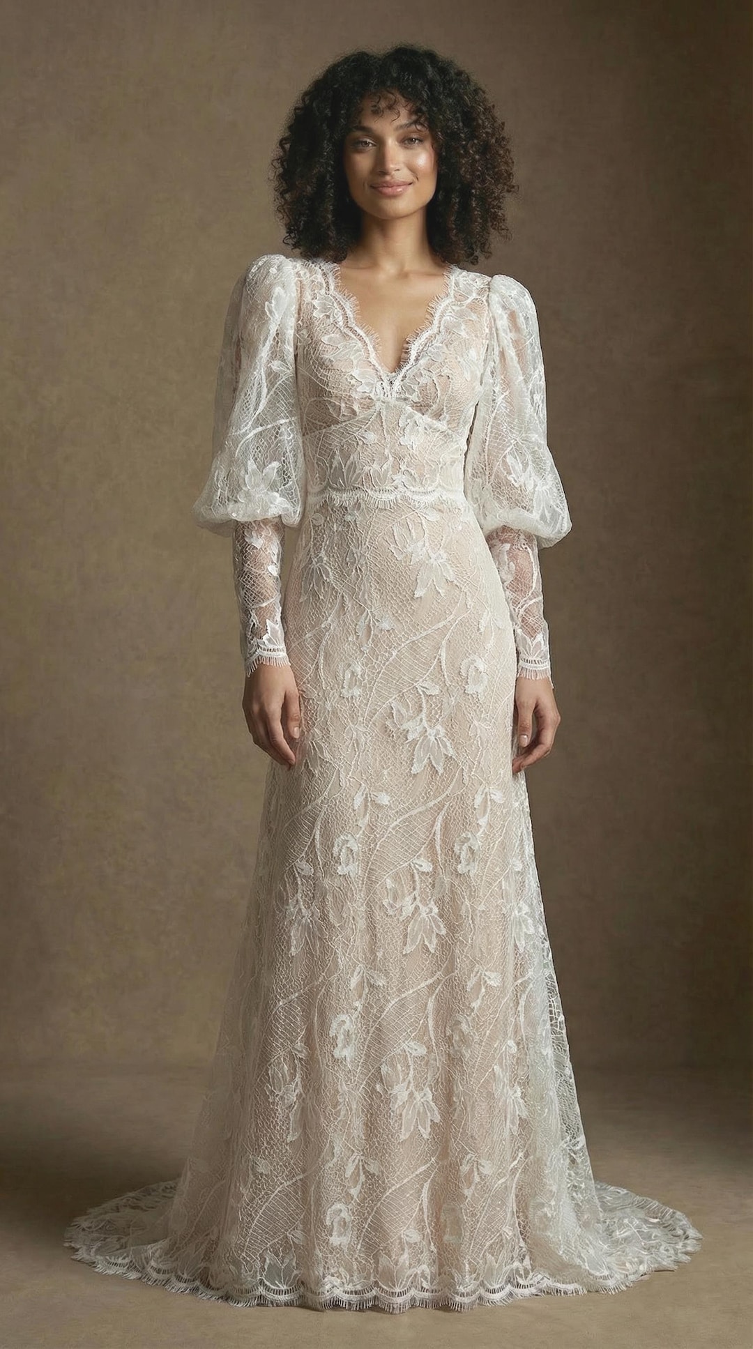 Medieval Sleeves Luxurious Lace Wedding Dress Sublime Lace Vintage ...