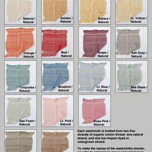 Organic Cotton Washcloth / Clearance LAST CHANCE COLORS / Certified Organic Cotton Low Impact Dyed / Great Gift image 2