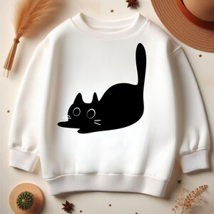 Black Cat Sweatshirt, Cat Lover Sweatshirt, Cat Lover Gift, Cats Hiding Sweater, Gift For Cat Lover