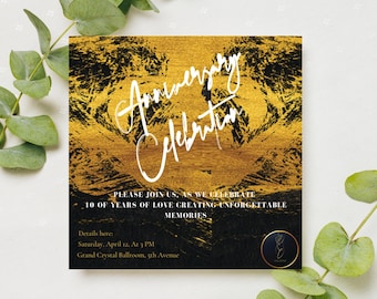 Gold Anniversary Invitation | Elegant Celebration Card (Digital)