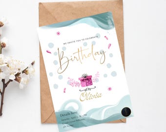 Whimsical Birthday Invitation | Editable Party Invite (Digital Download)